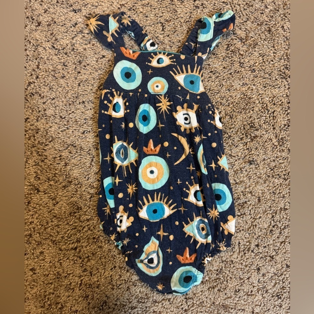 Posh Peanut OG Fiona Evil Eye Pattern Baby Bubble Romper 6-12 months
